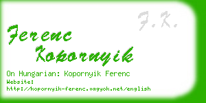 ferenc kopornyik business card